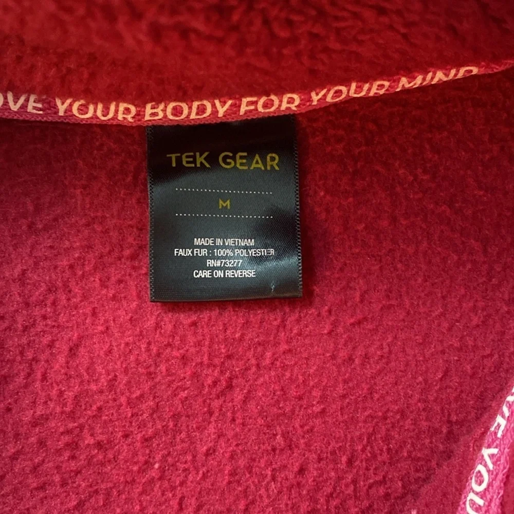 Tek Gear Color Block Pink Fleece Pullover Quarter Neck with  snaps - Picture 3 of 9